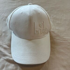 White / Cream 'Bride' Embroidered Baseball Cap